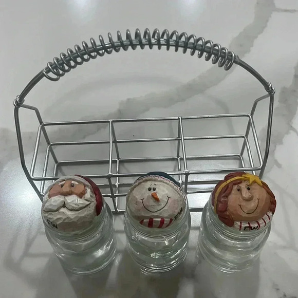 Eddie‎ Walker Apothecary Jar Set Angel Snowman Santa Midwest Cannon Falls - Picture 12 of 16